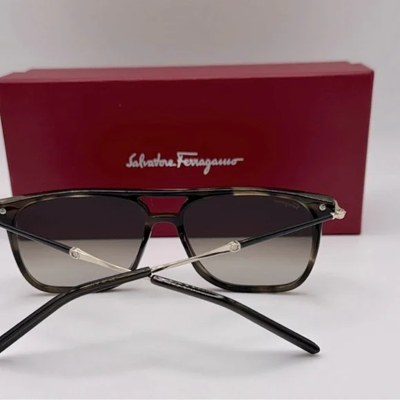 Salvatore Ferragamo SF966S Square Aviator Sunglasses Tortoise Made in Italy - Picture 7 of 10